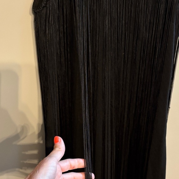 The Vintage Shop Black and Silver Fringe Dress Flapper! Sz sm - Picture 2 of 6